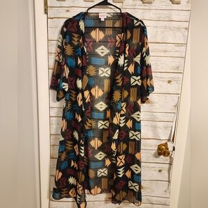 LuLaRoe Colorful Print Coverup Sheer Size Medium